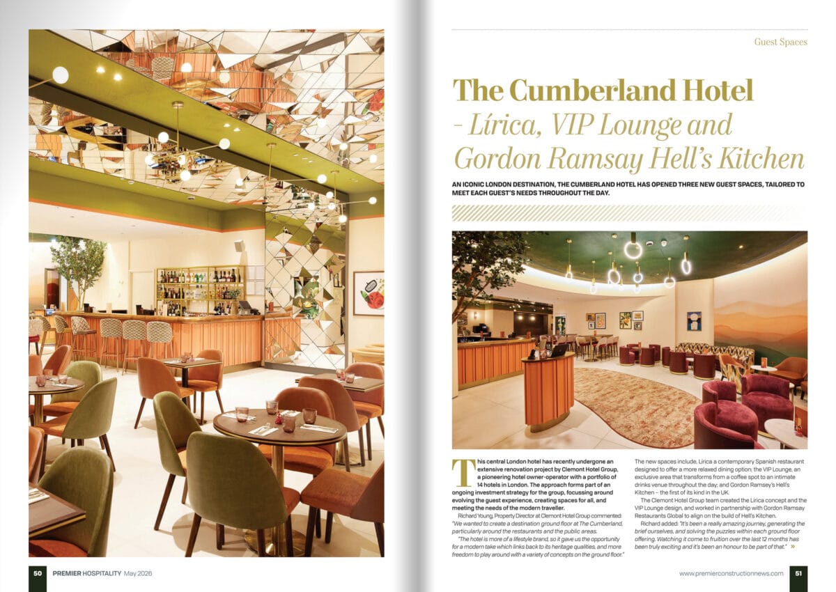 Stylish hotel bar and lounge interior